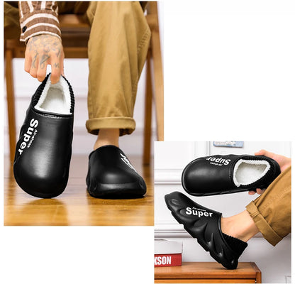 Plus Size 4849 Winter Men Slippers Warm Fur Home Slippers for Men Fashion Plush House Cotton Shoes Womens Wear Slides New