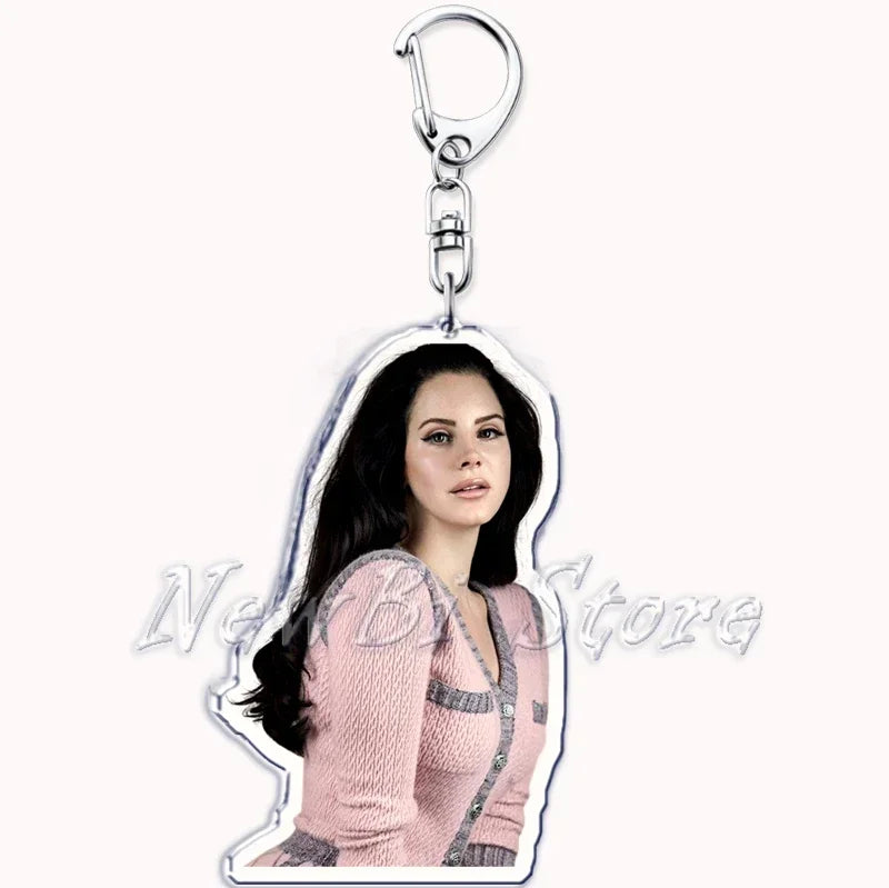 Hot Singer Lana Del Rey Keychain for Accessories Bag Pendant Born To Die Ultraviolence Key Chain Ring Keyring Jewelry Fans Gifts