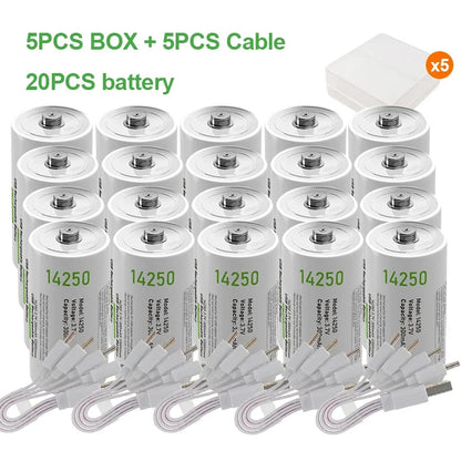 14250 3.7V 300mAh Rechargeable Lithium Battery For Probes, Thermometers, Sights, Thermostats, Monitoring systems,Alarms,1/2AA