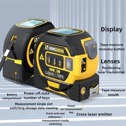 3 in 1 High Precision Laser Tape Measure 5M Infrared Rangefinder Electronic Tape Laser Measuring Ruler Building Measurement