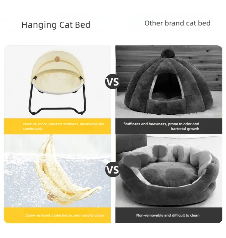This floating pet bed has the features of moisture-proof, breathable, detachable, easy to clean, scratch-resistant and durable.
