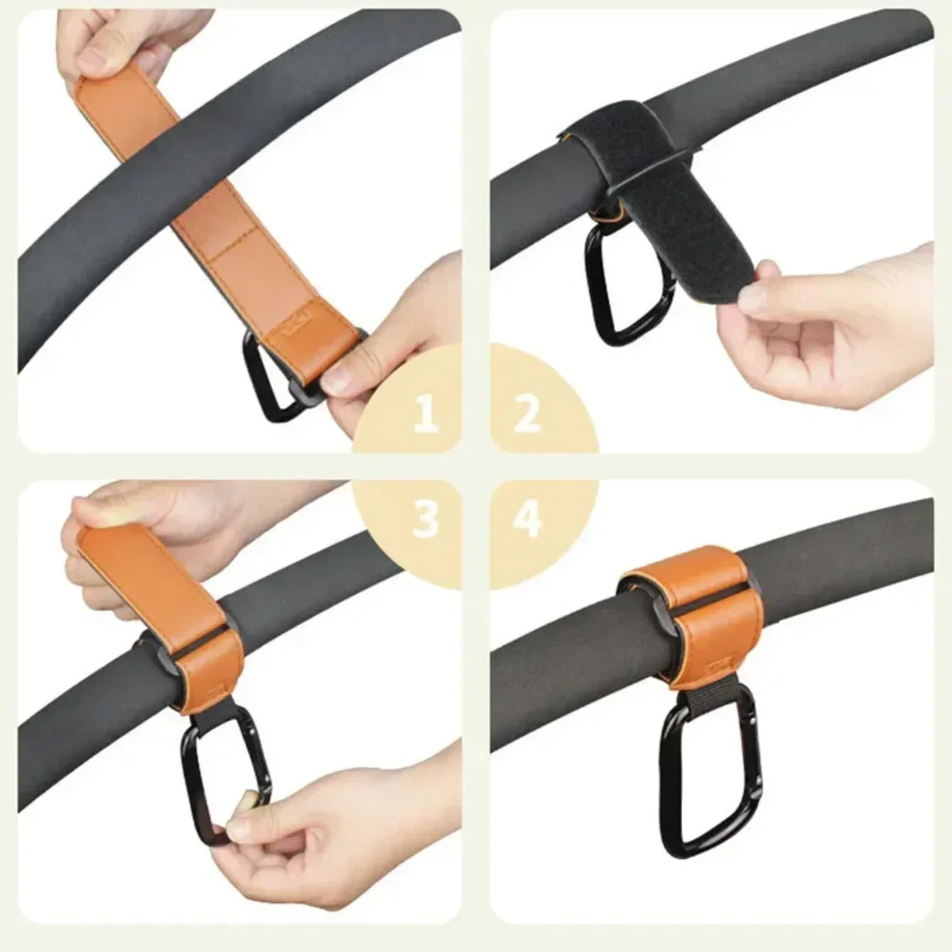 1/2pcs Baby Stroller Hooks Multifunctional Leather Aluminum Alloy Hook Portable Infant Carriage Hook Stroller Accessories