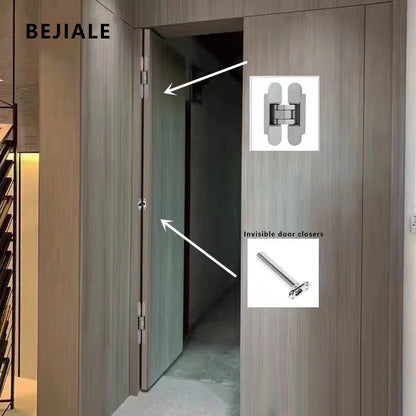 Invisible Door Closers Home Door Wooden Door Automatic Closers Hidden Lightweight Door Spring Adjustable Hinge Closers Hardware