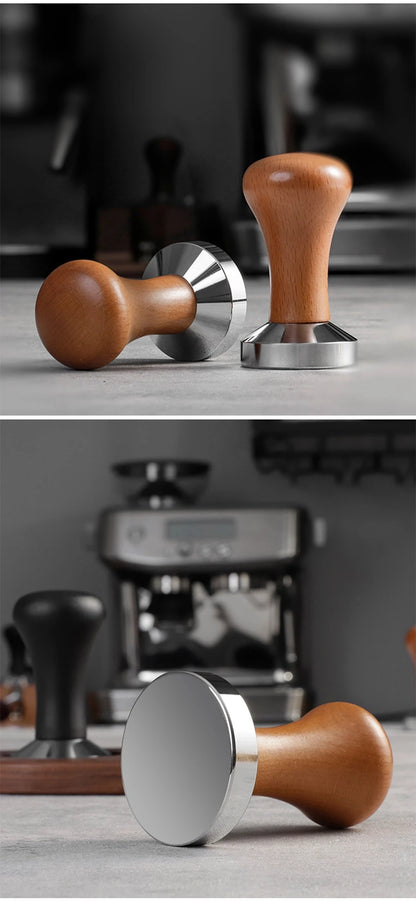 Coffee Barista Espresso Flat Tamper Base, Press Mat, Dosing Ring, Coffee Basket, Portafilter Holder, 58mm, 53mm, 51mm
