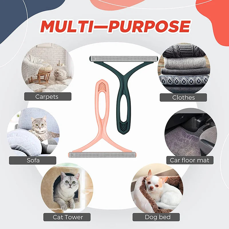 Pet Hair Remover Lint Remover Clean Tool Shaver Portable Silicone Double Sided Carpet Scraper Cleaner Fabric Shaver Brush Tool