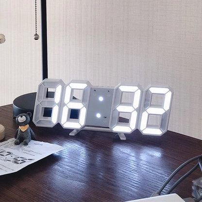 3D Digital Silent Clock Luminous Desktop Alarm Clock Digital Wall Clock Simple Clock Ornament