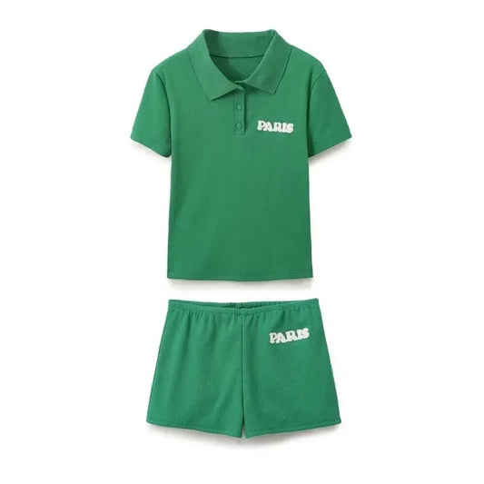 Sports Sets for Women 2 Pieces Holiday Outfits Womens Vacation Outfits Woman 2024 Elegant Casual Short Sleeve Sets