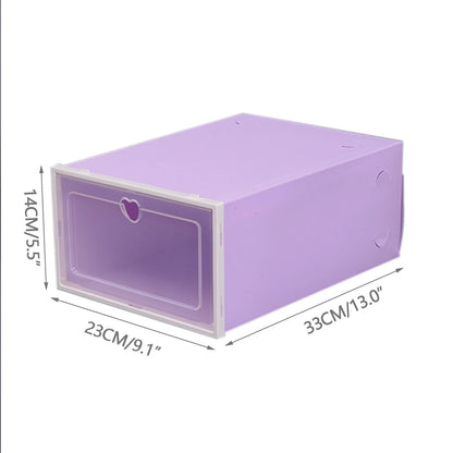 20Pcs Foldable Shoe Storage Boxes with Lids Transparent Stackable Containers Drawer Style PP Plastic Shoe Organizers