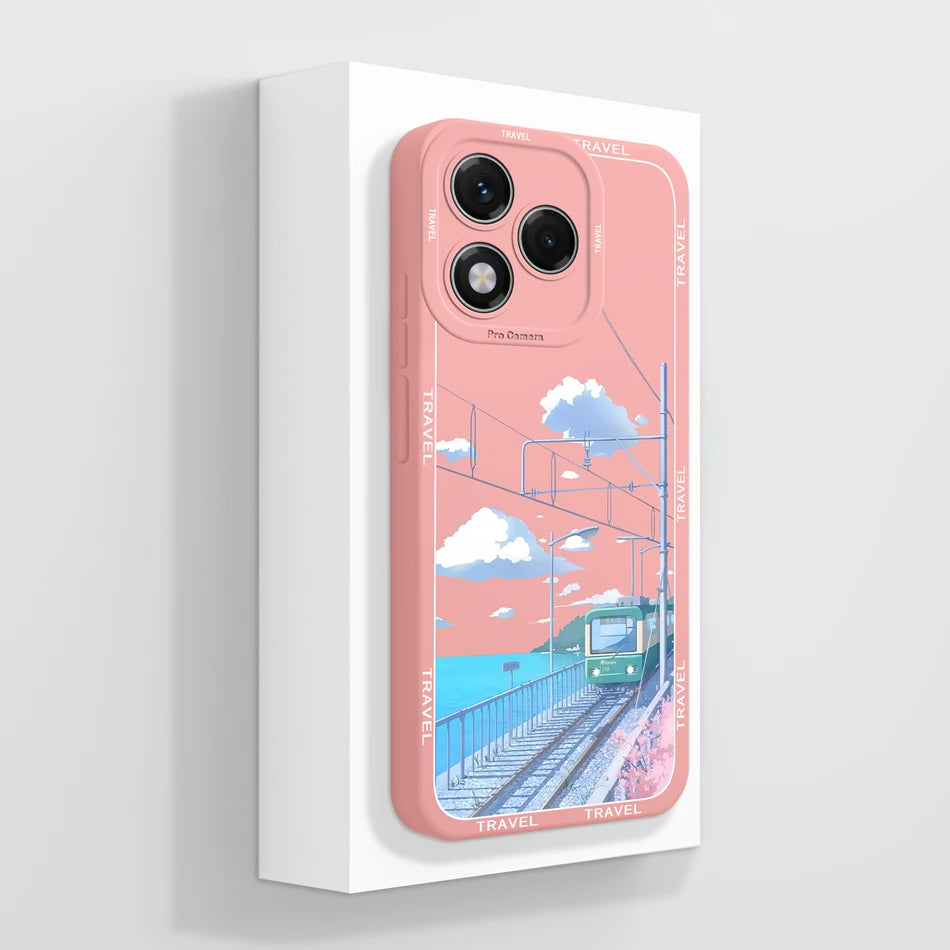 For Honor 400 Lite Case Simple Butterfly Soft Liquid Silicone Full Protection Back Cover For Honor 400Lite 5G Phone Protectors