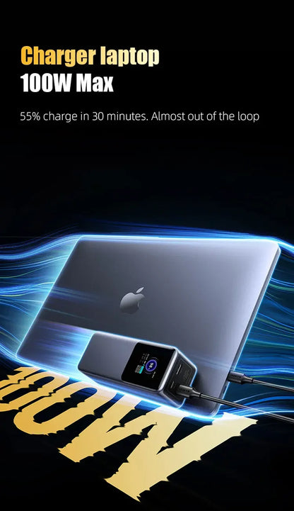 200W PD3.1 Power Bank 25000mAh with TFT Color Screen, 100W Fast Charging for Laptop and Phone, Portable Power Bank
