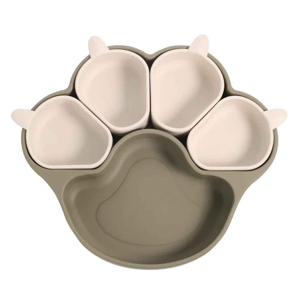 Toddler Baby Food Bowl Children's Tableware Babys Silicone Dishes Set Toddler Training Tableware Bowls Baby Feeding Set Silicone