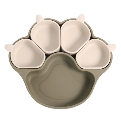 Toddler Baby Food Bowl Children's Tableware Babys Silicone Dishes Set Toddler Training Tableware Bowls Baby Feeding Set Silicone