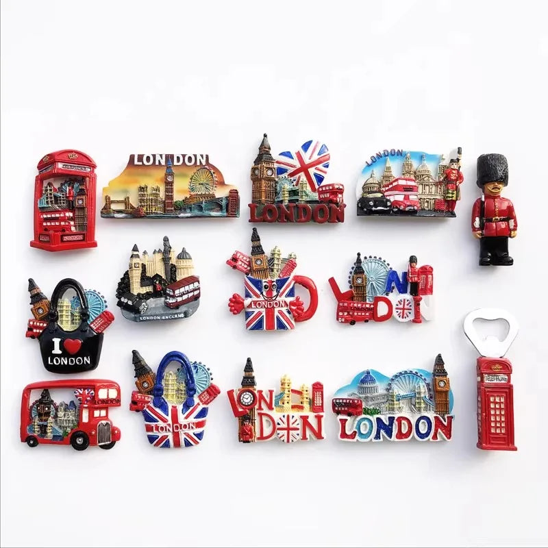 London UK 3D Fridge Magnets Tourism Souvenir Resin Refrigerator Magnets Sticker Collection Handicraft Gift Decoration Articles