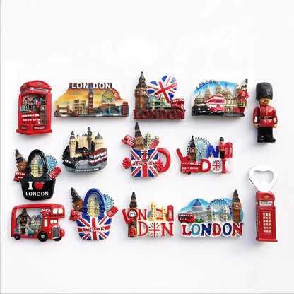 London UK 3D Fridge Magnets Tourism Souvenir Resin Refrigerator Magnets Sticker Collection Handicraft Gift Decoration Articles