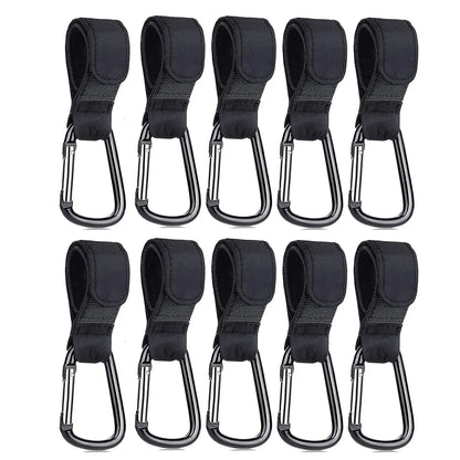 1-10pcs Stroller Hooks Adhesive Clasp Loop Buckle Clips Carabiner Cart Organizer Diaper Bag Shopping Pram Hook Buckles Hanger