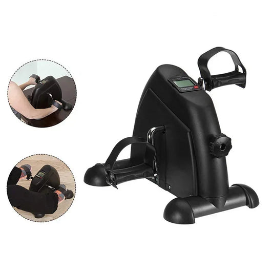 Mini Exercise Bike Static Bike Under Desk Pedal Exerciser Adjustable Magnetic Resistance Arm Leg Trainer LCD Display Home Gym