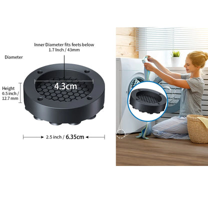 Anti Vibration Feet Pads For Washing Machine Mat Slipstop Silent Universal Slip Shock-absorbing Foot Washing Machine Protects