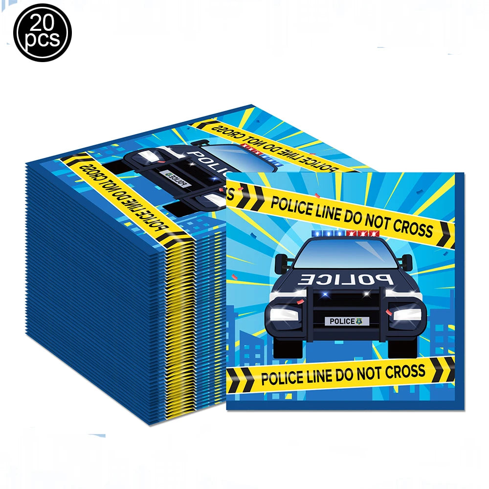 Police Party Birthday Decorations Tableware Police Party Plates Napkins Party Supplies Police Officer Theme Birthday Party Decor