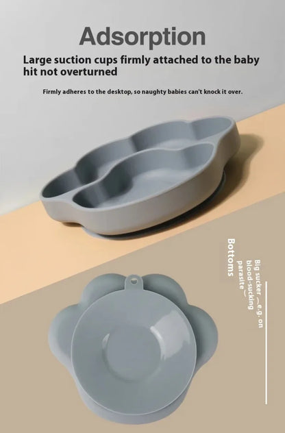 Toddler Baby Food Bowl Children's Tableware Babys Silicone Dishes Set Toddler Training Tableware Bowls Baby Feeding Set Silicone