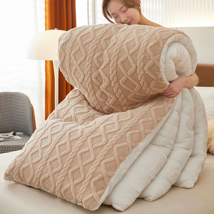 New Super Thick Winter Warm Blanket for Bed Artificial Lamb Cashmere Weighted Blankets Soft Comfortable Warmth Quilt Comforter