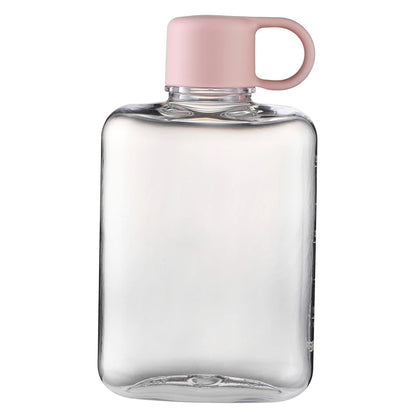 Water Botlte Flat Bpa Free Sport Clear Plastic Crystal Drinks Kettle Notebook Milk Juice Transparent Drinkware Birthday Gift