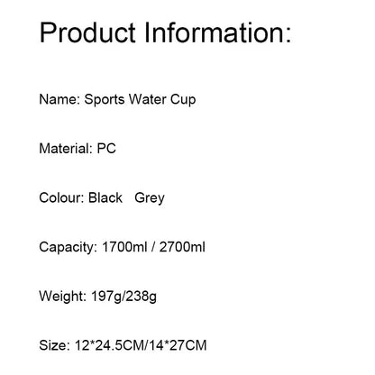 New Sports Water Cup Student Sports Fitness Super Large Capacity Water Cup High Temperature Resistant Summer Practical Fall