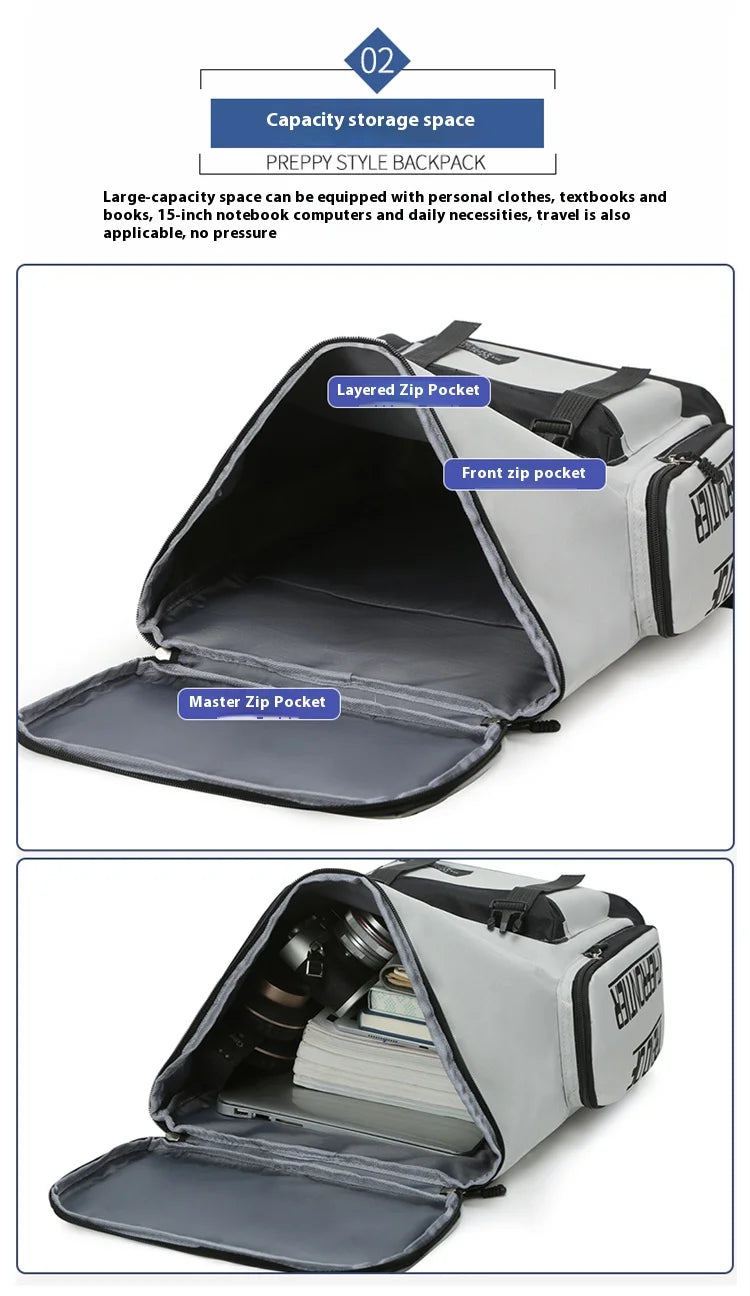 Large capacity backpack, men's backpack, men's leisure travel bag, computer backpack, middle school student, college student