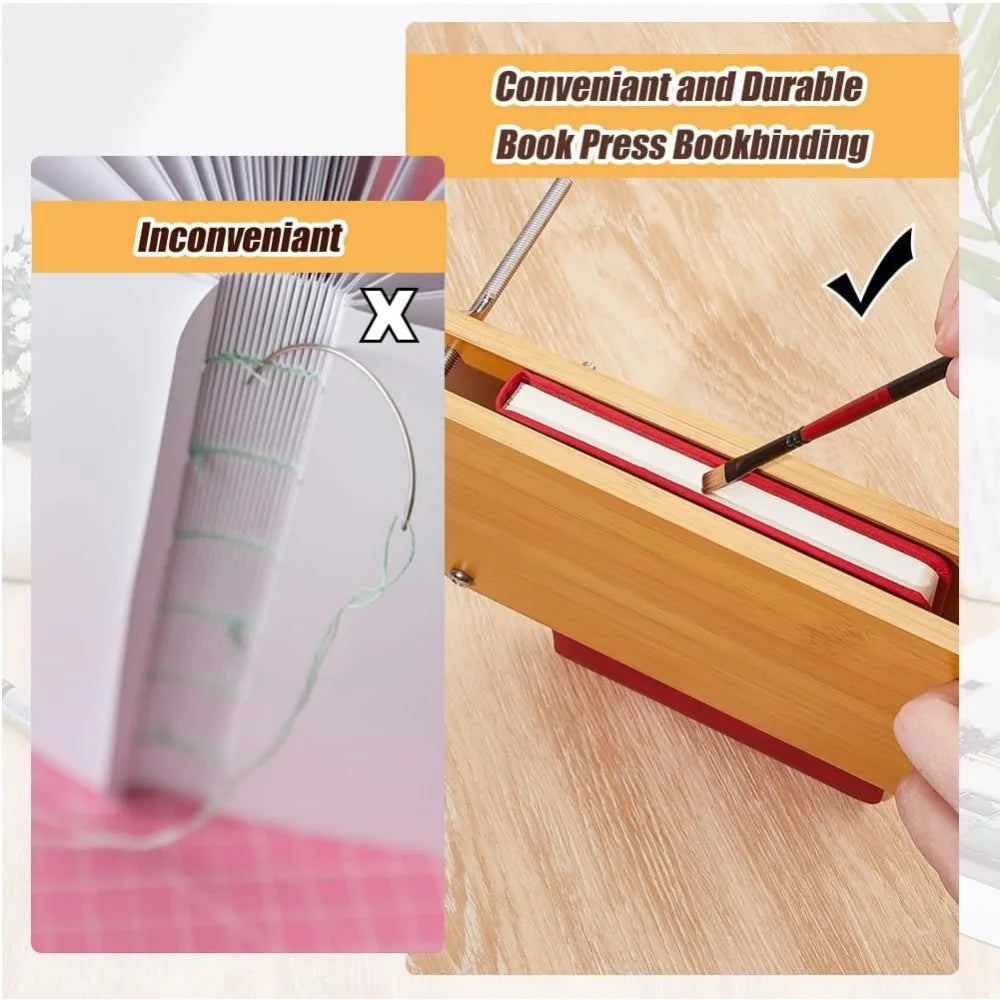 Book Press Bamboo Book Press Bookbinding Stable Book Binding Tool Manual Paper Press Handmade Book Binding 2 Floor Portable Book