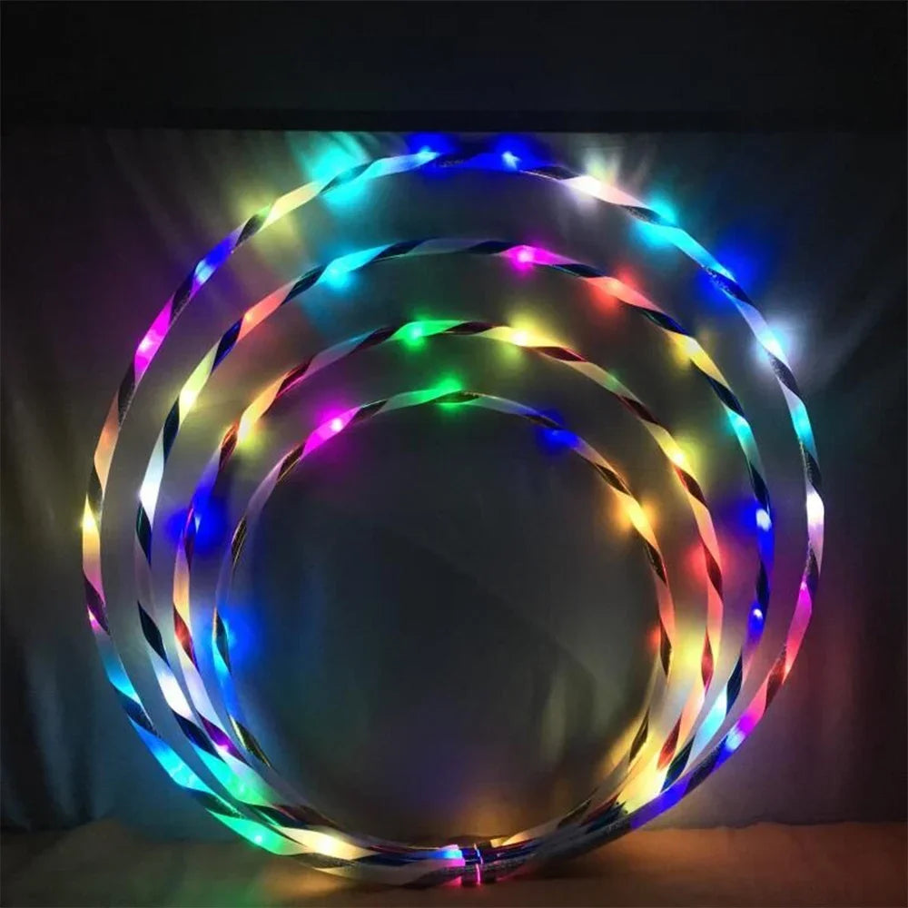 CrossFit Folding Exercise Circle Fitness Equipment LED Colour Fitness Circle Performing Arts Abdominal Weight Loss Light Fitness