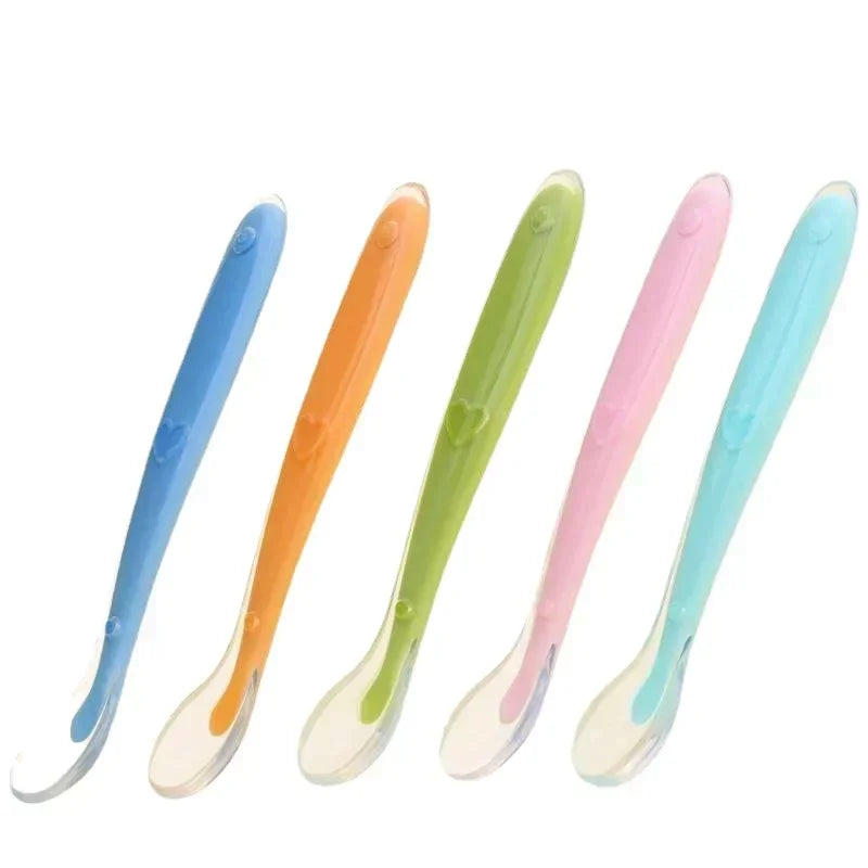 1PC Silicone Spoons for Baby Infant Feeder Spoons for Children Kids Soft Safety Feeding Spoons BPA Free Baby Utensils Flatware