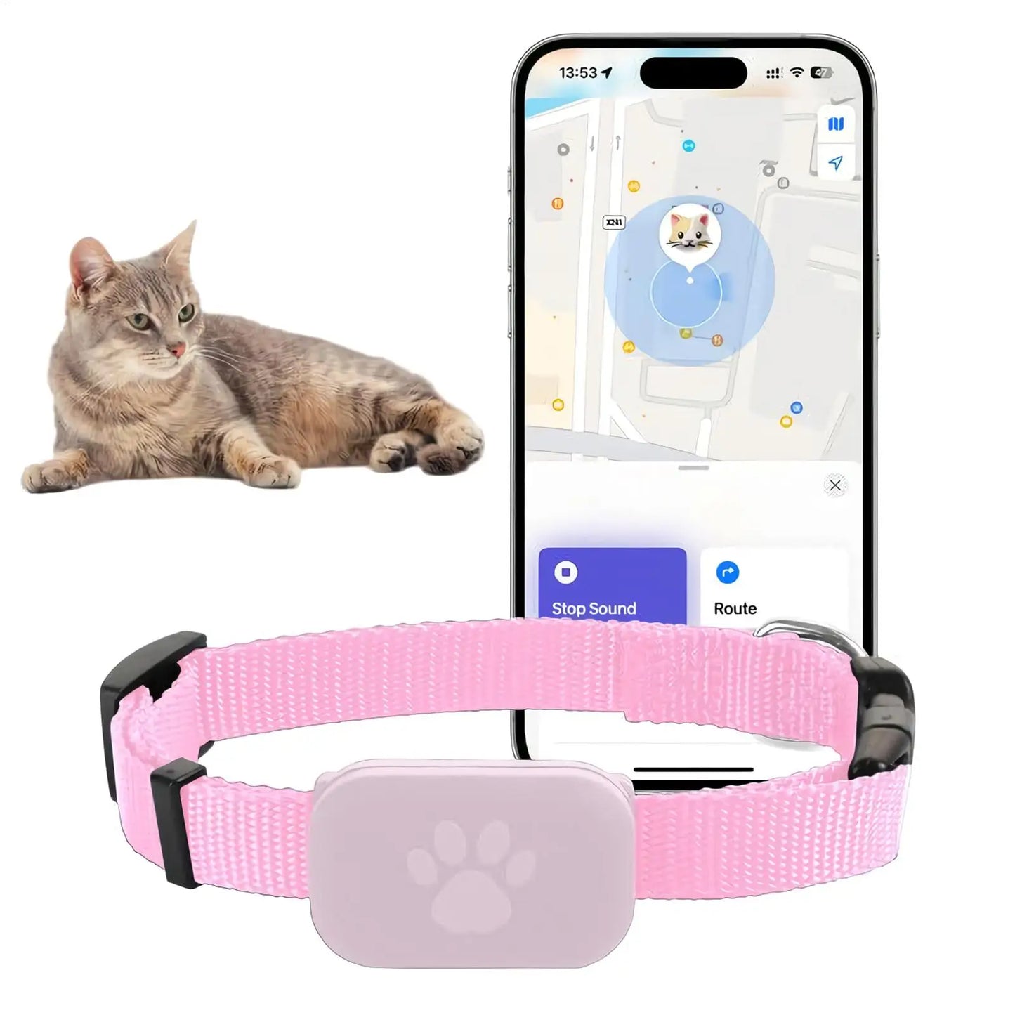 Cat Trackers GPS Cat Trackers Collar Pet Kitten GPS Collar Multifunctional Pet Smart GPS Trackers Pets Accessories For Dog Cat