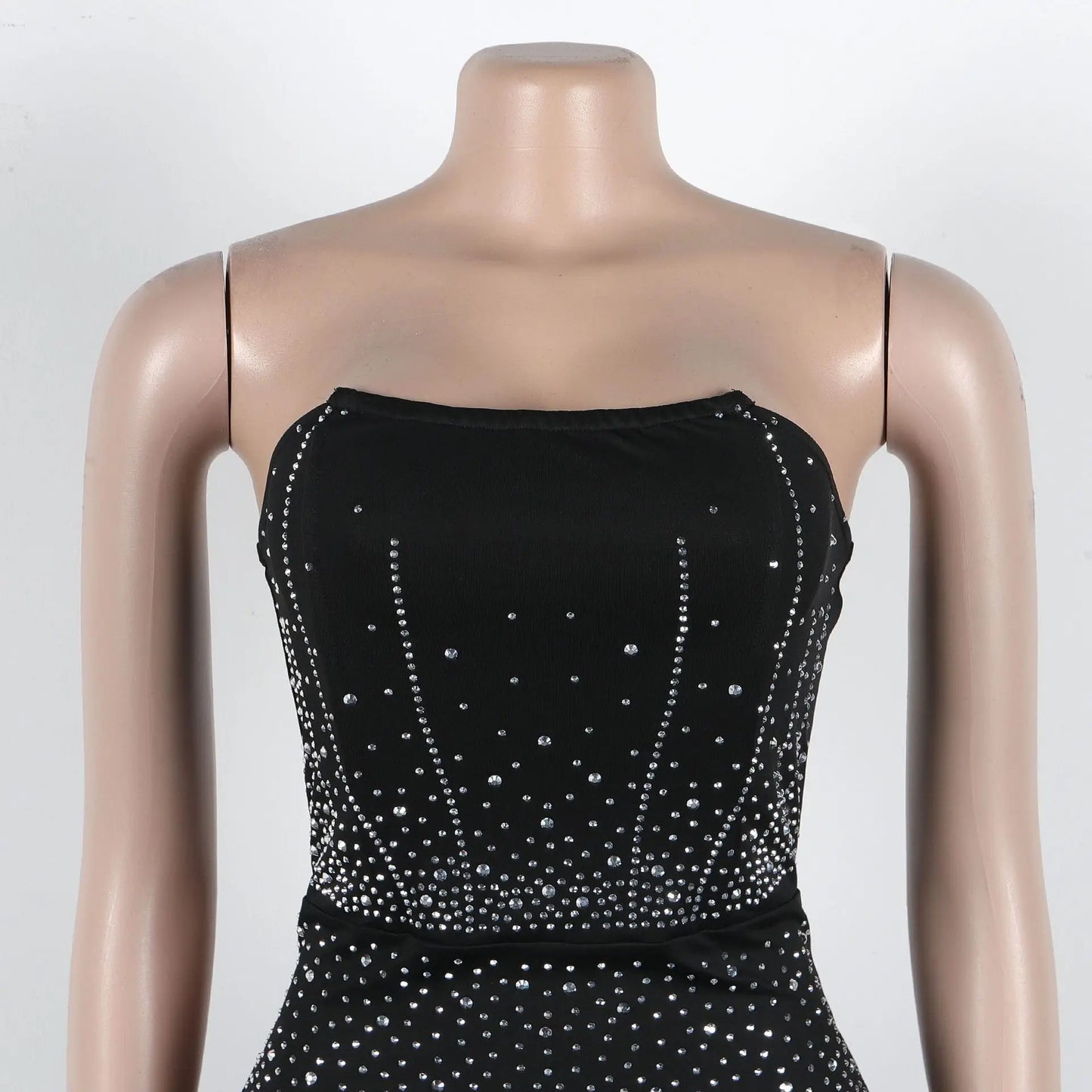 CM.YAYA Diamonds Hot Rhinestones Strapless Women Sleeveless Long Dress 2025 Spring Birthday Party Evening Prom Maxi Dresses