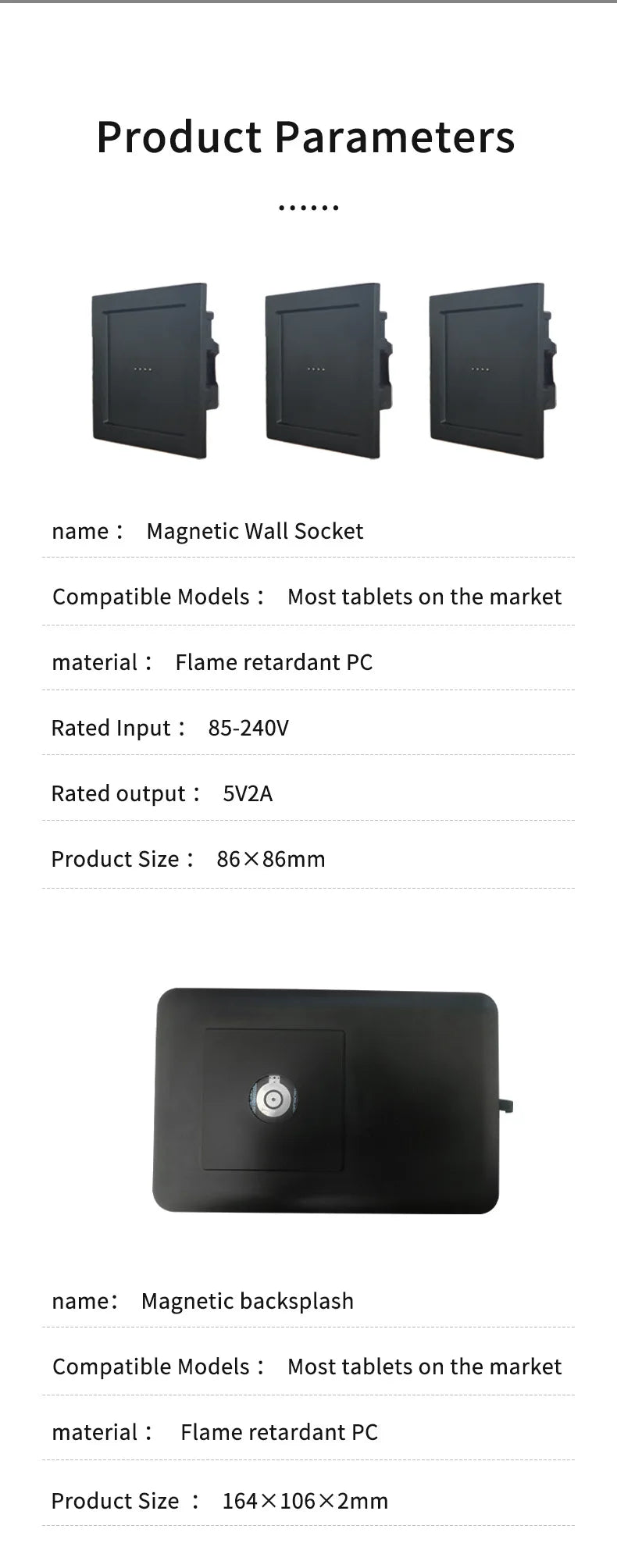 New Wall Tablet Mounted Wireless Charger Wall charging Socket Tablet Magnetic Bracket Holder for Universal Tablet Android iPad