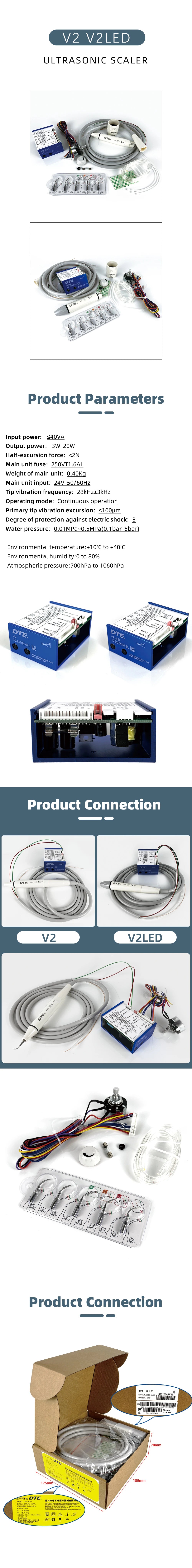 DTE V2 V2LED Dental Built in Ultrasonic Scaler HD-7H HD-7L Handpiece Scaling Tips For Dentistry Teeth Cleaning Whitening Tools