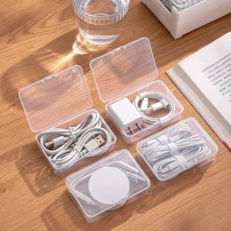 1Set Data Cable Storage Box Cable Organizer Bag With Power Charging Cable Management And Jewelry Storage,Desk Storage