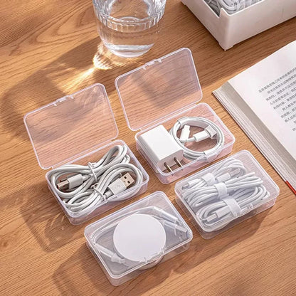 1Set Data Cable Storage Box Cable Organizer Bag With Power Charging Cable Management And Jewelry Storage,Desk Storage