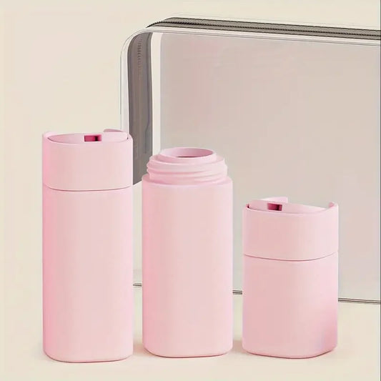 4-in-1 Leak-Proof Travel Bottles Set for Toiletries Refillable Plastic Containers with Lids for Spray Lotion and Shampoo