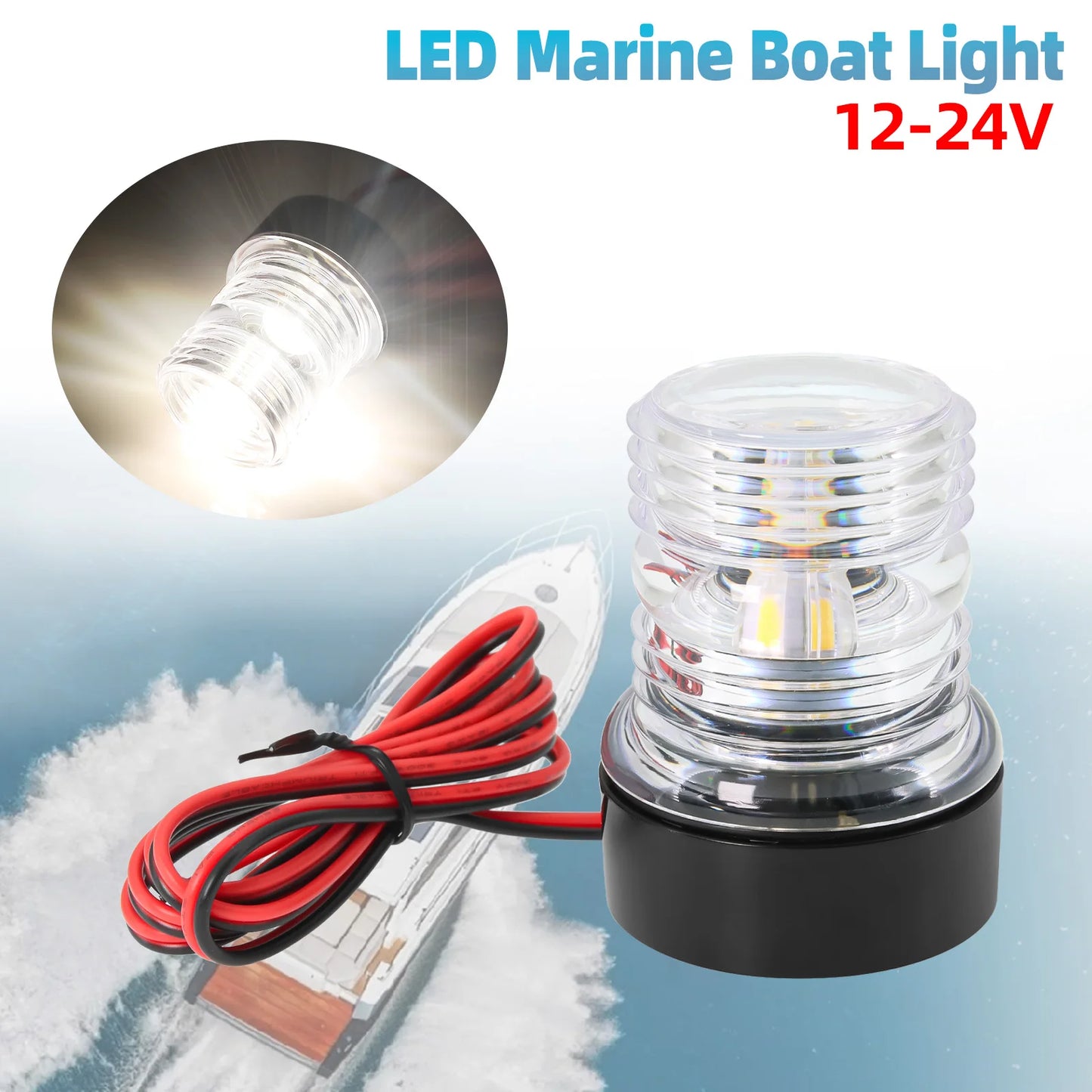 12V LED Navigation Anchor Light 360 Degree All Round For Marine Boat Light Yacht Sailing Lamp Navigation Signal Indicator