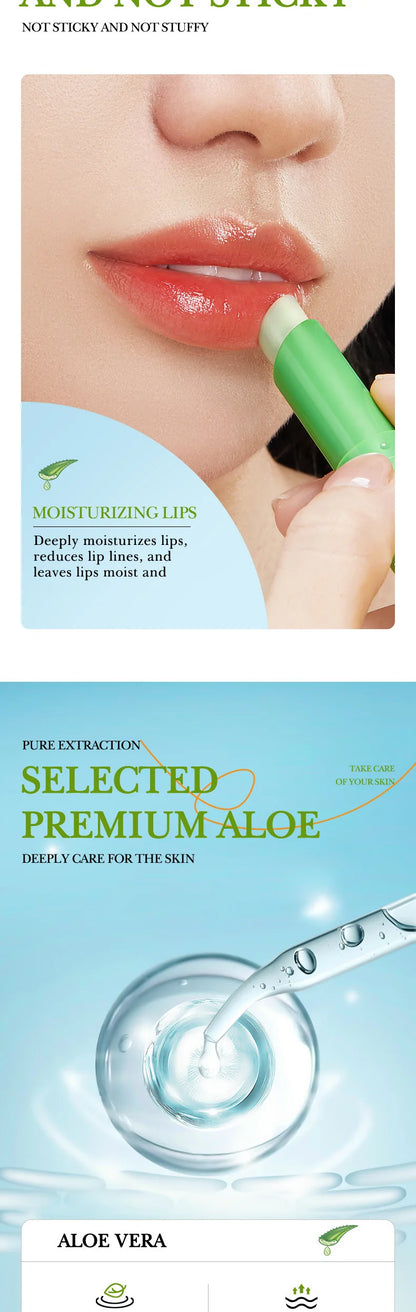 SADOER Lip Aloe Balm Nourishing, Hydrating and Moisturizing Preventing Cracking and Repairing Lips Gentle Non Irritating