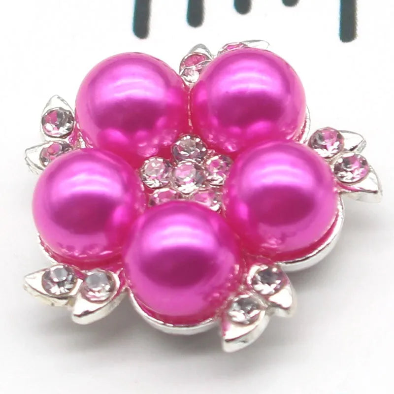 5Pcs Alloy pearl accessories DIY jewelry accessories rhinestone drill disc accessories DIY hair accessories clothing accessorie