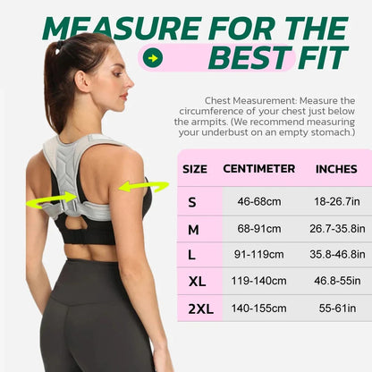 1Pcs Adjustable Posture Corrector Belt for Men & Women - Upper Back, Spine & Shoulder Support for Home, Office - Improve Posture