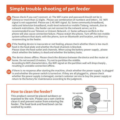 Tuya Smart APP Pet Feeder Cat Dog Food Dispenser Suitable For Small And Medium-Sized Cats And Dogs Mobile Phone Remote Feeding