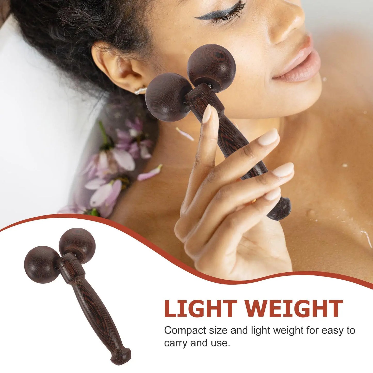 Facial Roller Wood Thin Body Slimming Tool Muscle Relaxation Wrinkle Remover Skin Care Massage Device Forehead