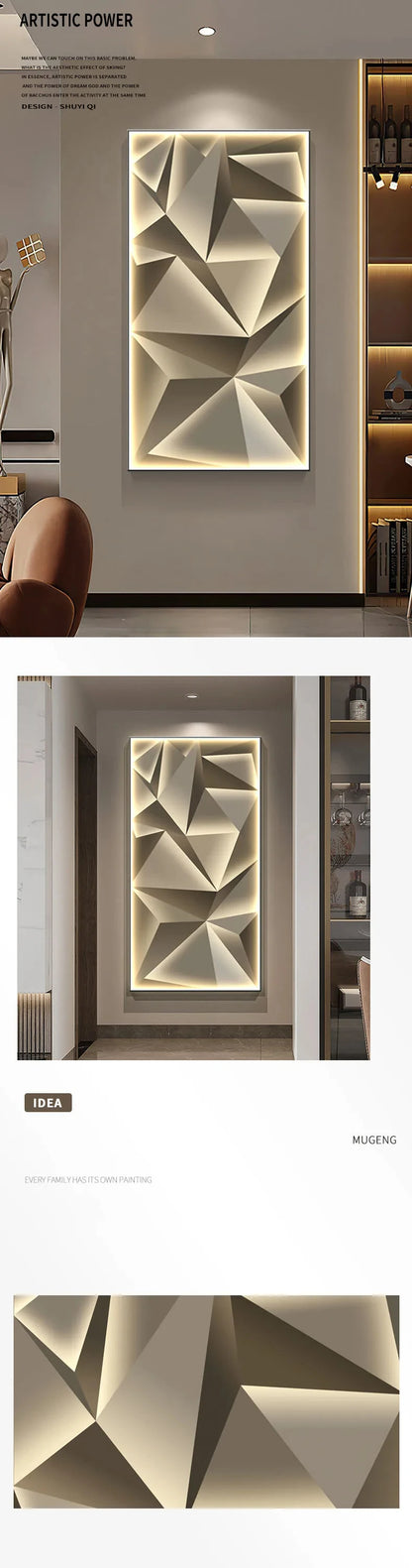 Entrance Decorative Wall Painting Lamp Living Room Background Wall Light Luxury Mural Light Corridor Hanging Abstract Painting