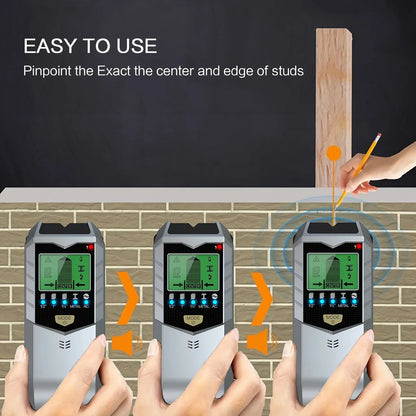 5-in-1 Handheld Wall Metal Detector - Scanner for Metal, Wires, Timber Studs, and Currents, Precise Wall Measurement Tool
