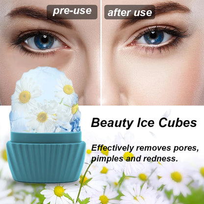 Face and Eye Ice Roller Ice Grid, Beauty Ice Roller Skin Care Tool, Silicone Ice Mold for Facials