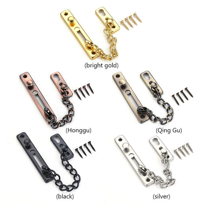 Door Chain with Lock Door Lock Bolt Chain Kids Safety Security Home Latch Buckle Guard Lock Anti-Theft Hotel Hardware Accessorie