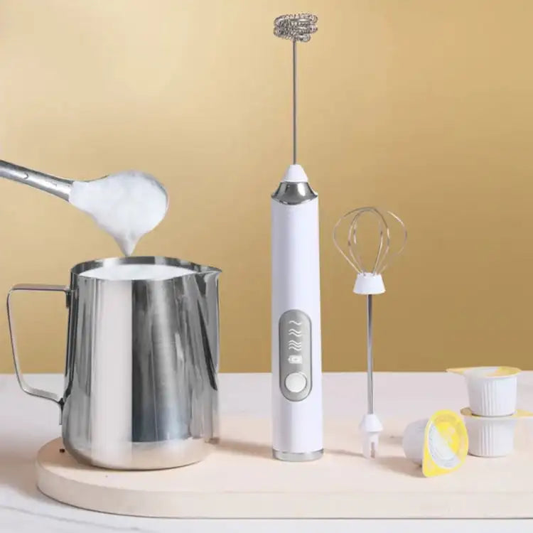 1pcs Coffee Milk Frother Blender 3 Speeds Adjustable Handheld Milk Frother Stainless Steel Electric Milk Frother USB Recharge