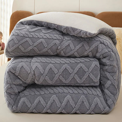 New Super Thick Winter Warm Blanket for Bed Artificial Lamb Cashmere Weighted Blankets Soft Comfortable Warmth Quilt Comforter