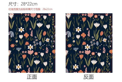 1pc Vintage Books Book Sleeve Teaware Book Protector Flower Black Book Covers for Paperbacks Washable Fabric Cloth Book